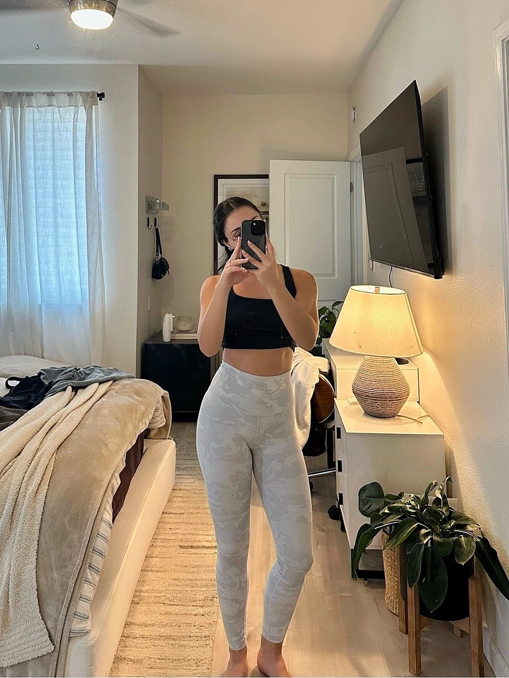 lululemon Align Pant 28" Camo Leggings Gray & White